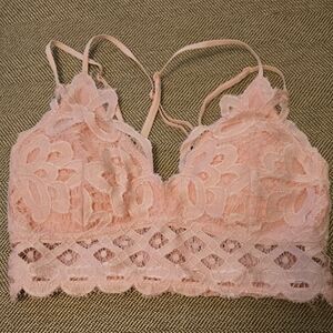 Anemone Delicate Lace Bralette in Blush